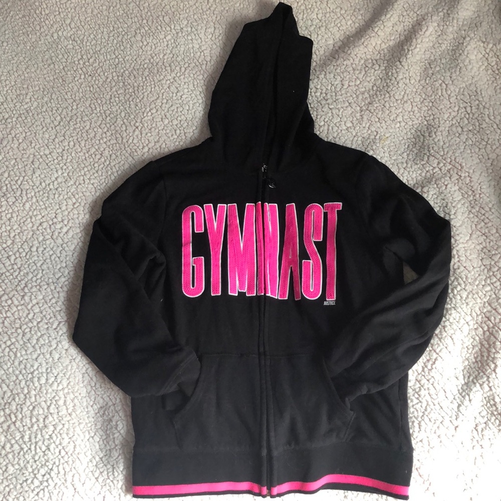 Justice girls 12 zip-up gymnast sweatshirt